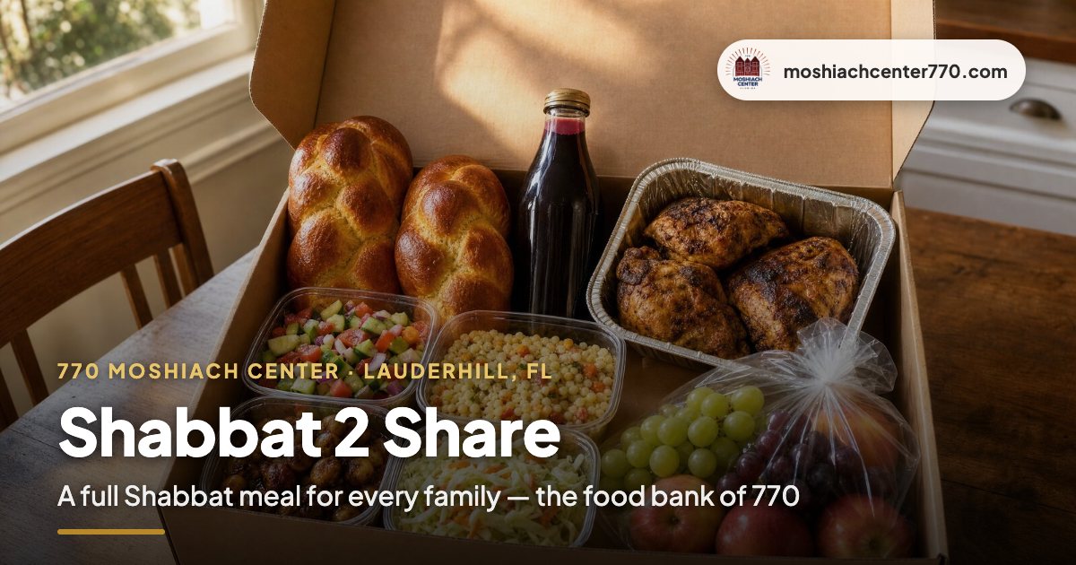 A full Shabbat meal, delivered to every family who needs one